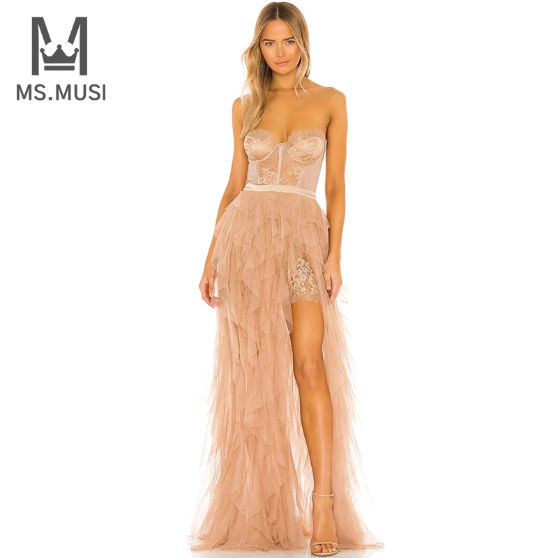MSMUSI 2024 New Fashion Women Sexy Strapless Lace Mesh Slit Falbala Ruffles Sleeveless Backless Bodycon Party Maxi Dress Gown
MSMUSI 2024 New Fashion Women Sexy Strapless Lace Mesh Slit Falbala Ruffles Sleeveless Backless Bodycon Party Maxi Dress Gown
