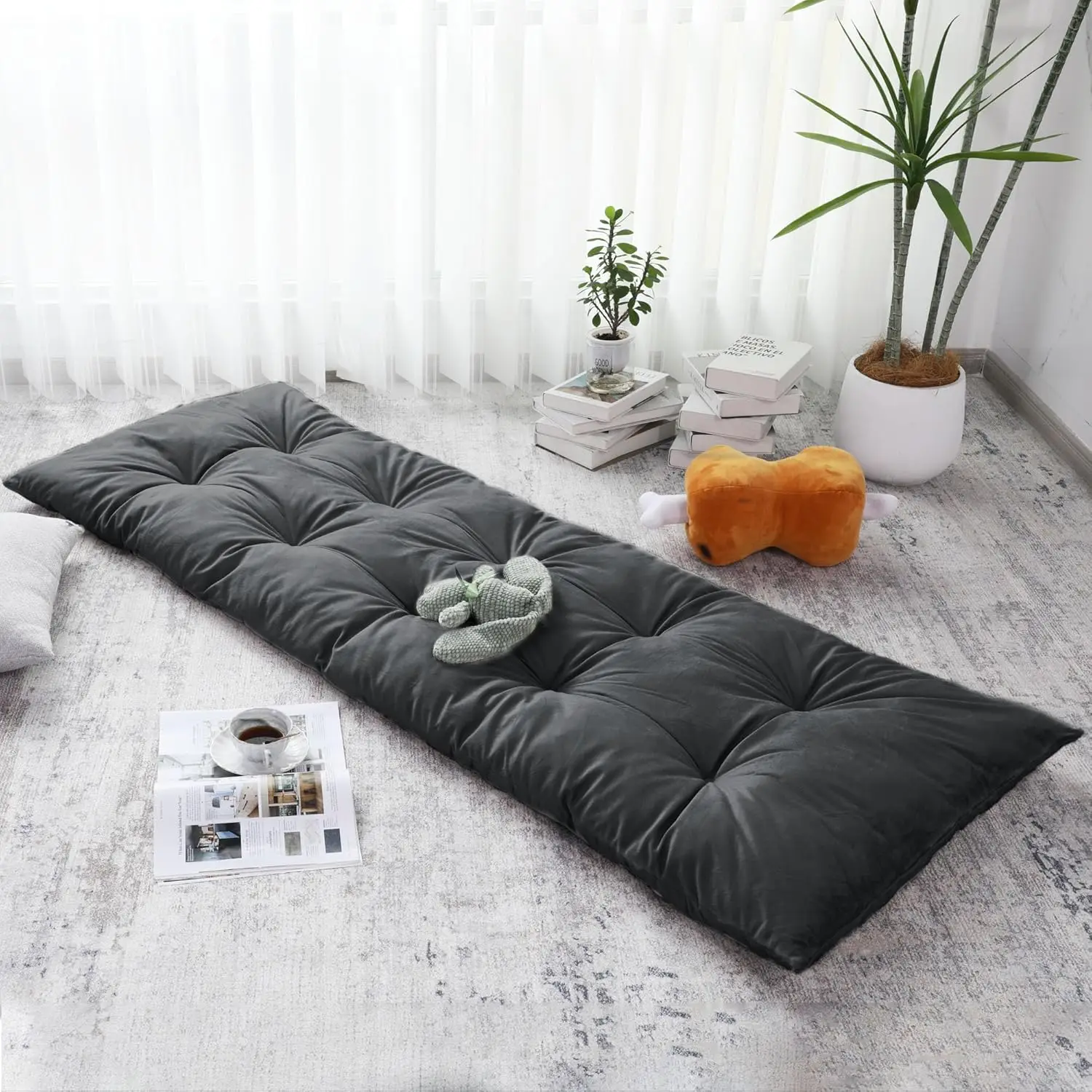 Floor recliner pillow, foldable lightweight thick tufted floor pillow pad, equipped with elastic webbing, easy to store
Floor recliner pillow, foldable lightweight thick tufted floor pillow pad, equipped with elastic webbing, easy to store
