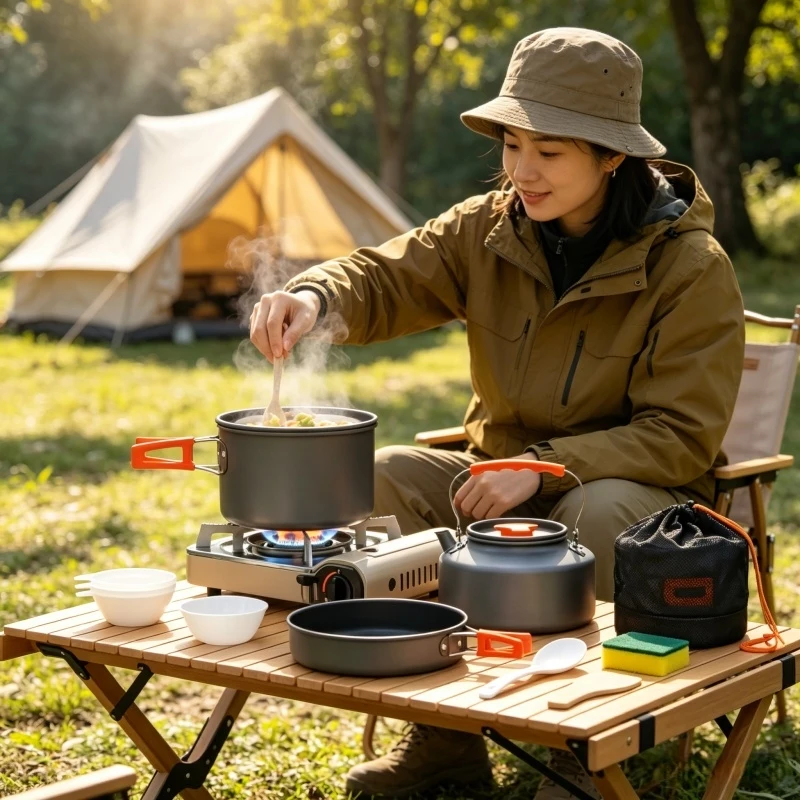 Camping Cookware Set Outdoor Pot Tableware Kit Cooking Water Kettle Pan Travel Cutlery Utensils Hiking Picnic Equipment
Camping Cookware Set Outdoor Pot Tableware Kit Cooking Water Kettle Pan Travel Cutlery Utensils Hiking Picnic Equipment