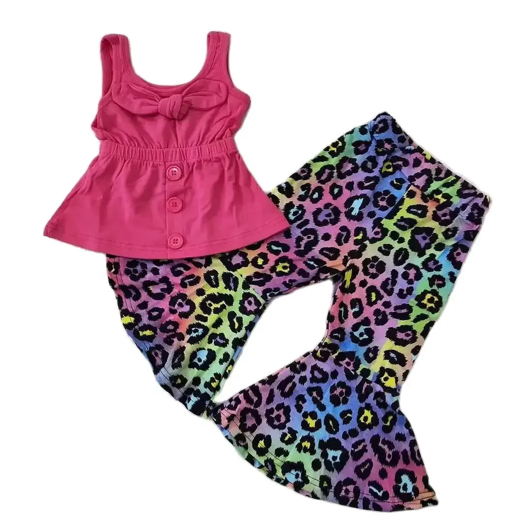 B17-21 Kids Girls Summer Outfit Sets Rose Red Shoulder Strap Top Gorgeous Print With Boot Cut Pant Children Clothes
B17-21 Kids Girls Summer Outfit Sets Rose Red Shoulder Strap Top Gorgeous Print With Boot Cut Pant Children Clothes