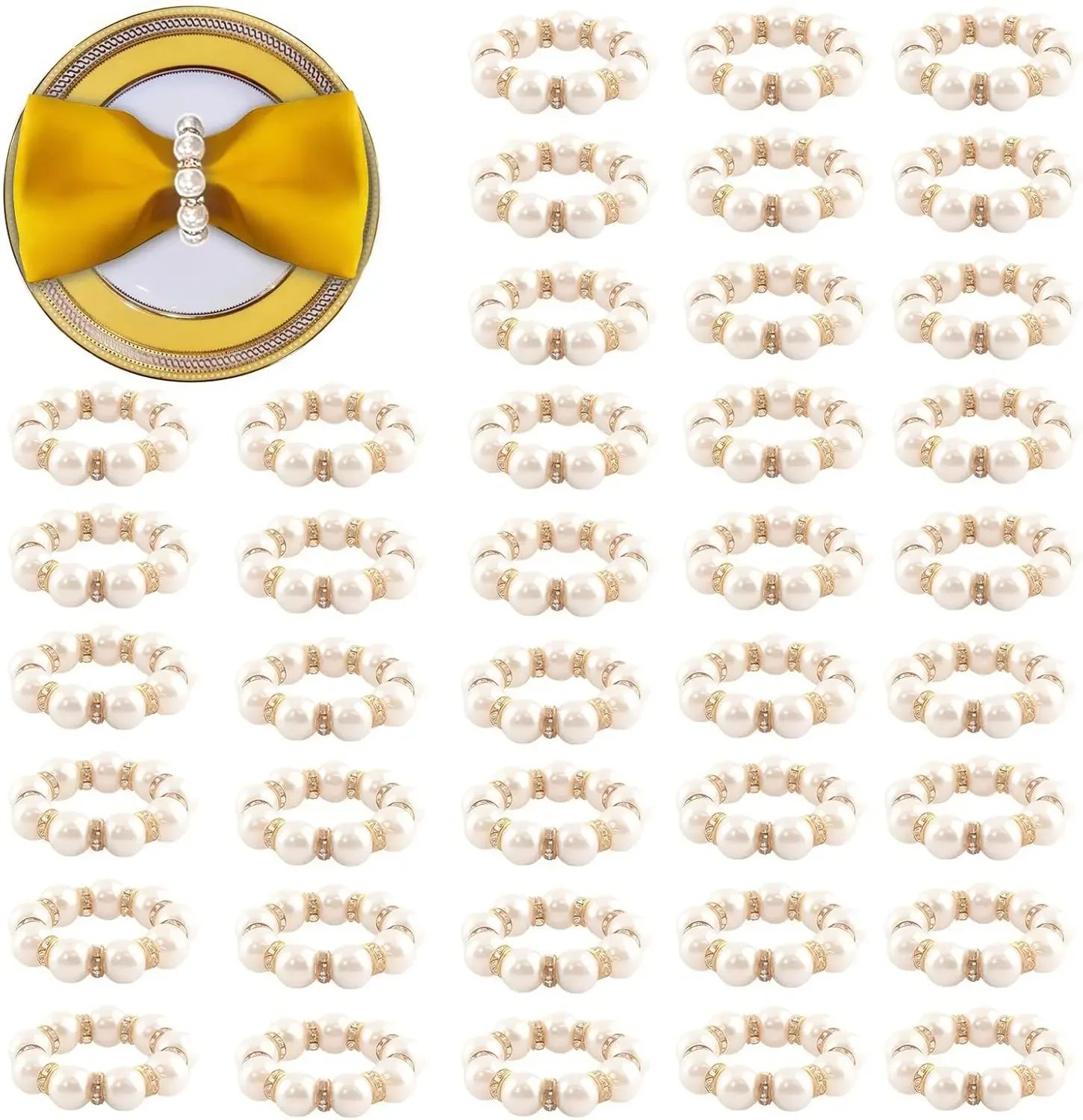 20-100Pcs Gold Napkin Rings Imitation Pearl Ring Napkin Holder White&Gold Serviette Buckles Wedding Party Table Decor
20-100Pcs Gold Napkin Rings Imitation Pearl Ring Napkin Holder White&Gold Serviette Buckles Wedding Party Table Decor