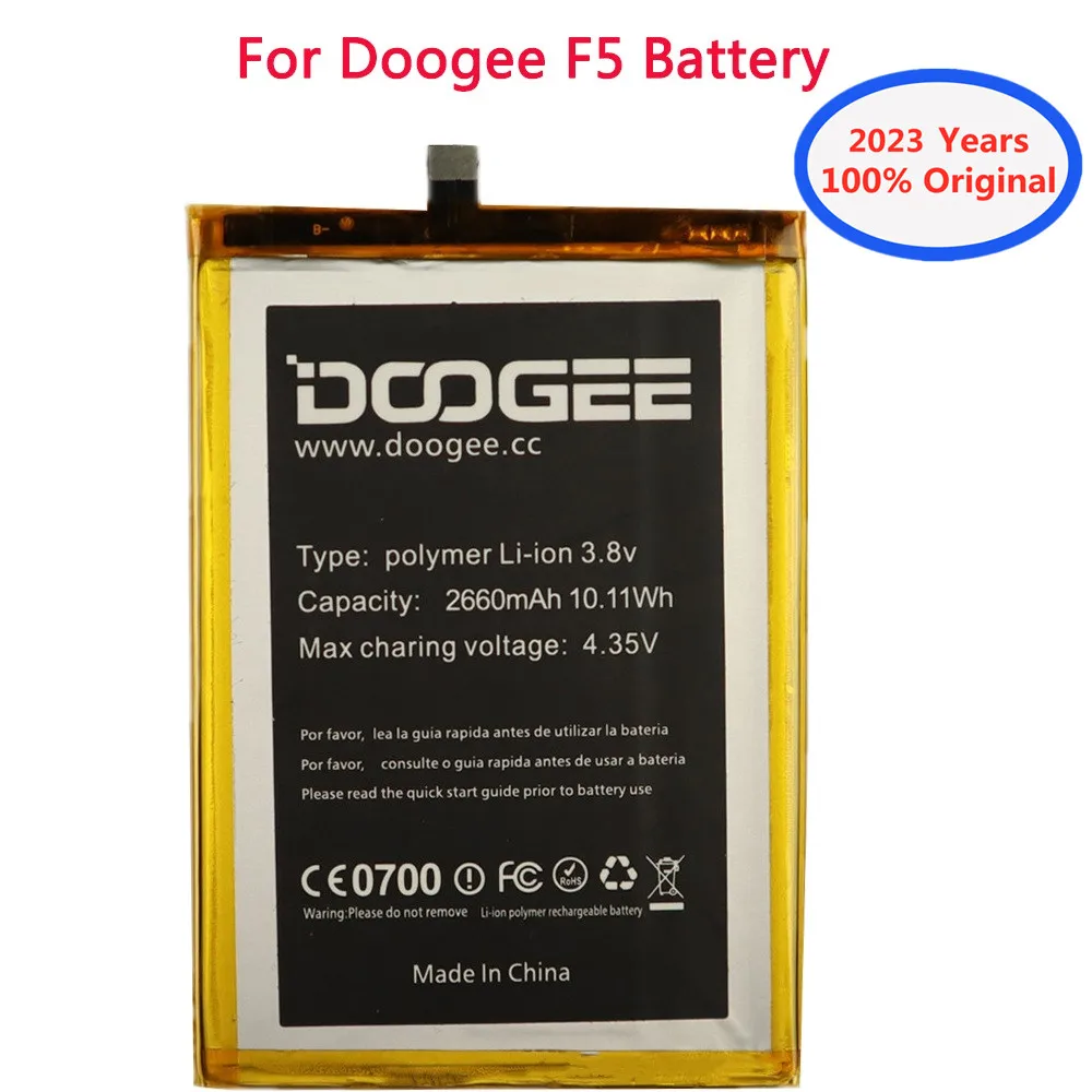 2023 Years 100% Original Battery For Doogee F5 2660mAh Replacement Smart Phone Battery in stock + Tracking Number
2023 Years 100% Original Battery For Doogee F5 2660mAh Replacement Smart Phone Battery in stock + Tracking Number