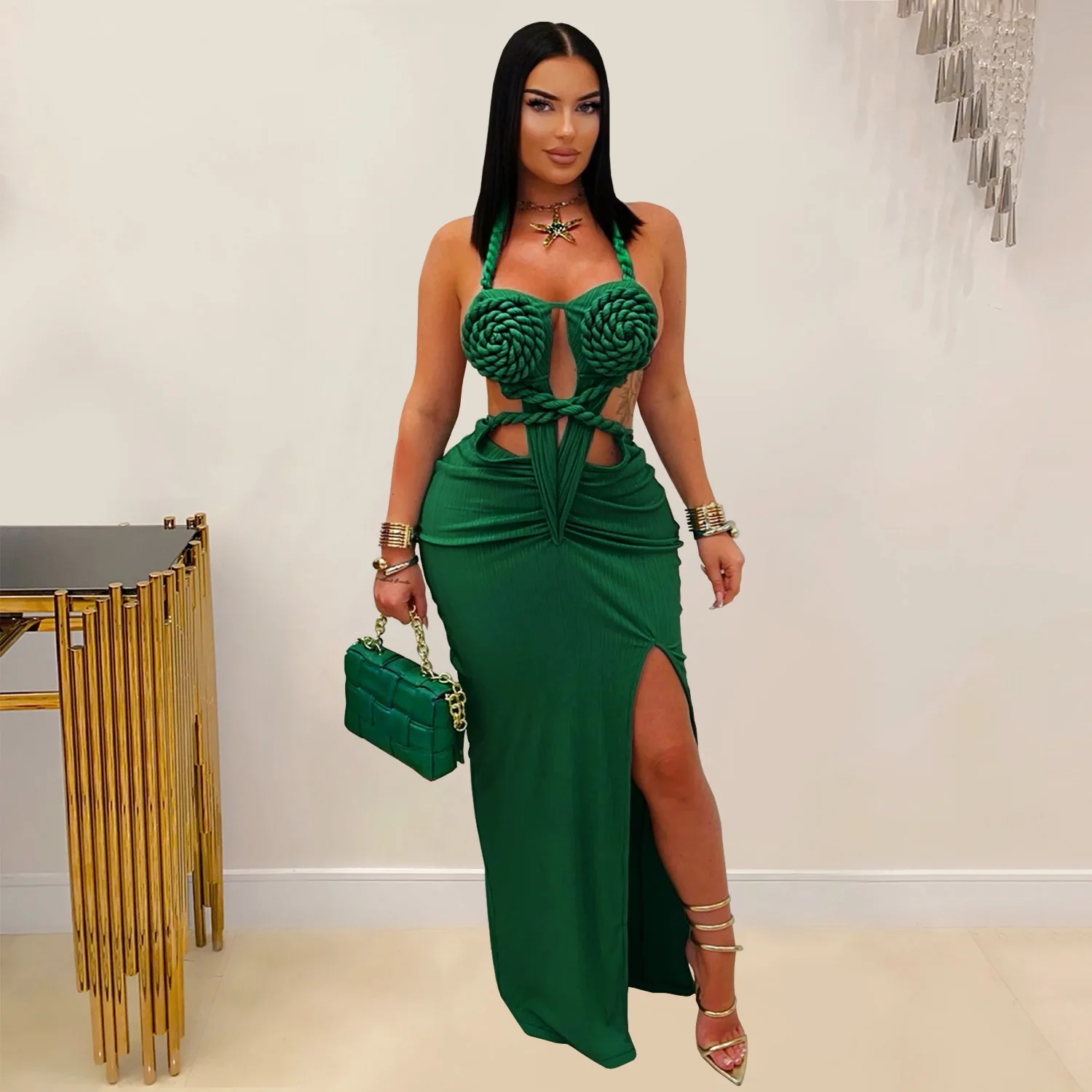 Halter Ribbed Backless Dress Evening Club Dresses 2025 Women Summer Sexy Bodycon Maxi Dresses Party Elegant Evening Prom Dress
Halter Ribbed Backless Dress Evening Club Dresses 2025 Women Summer Sexy Bodycon Maxi Dresses Party Elegant Evening Prom Dress