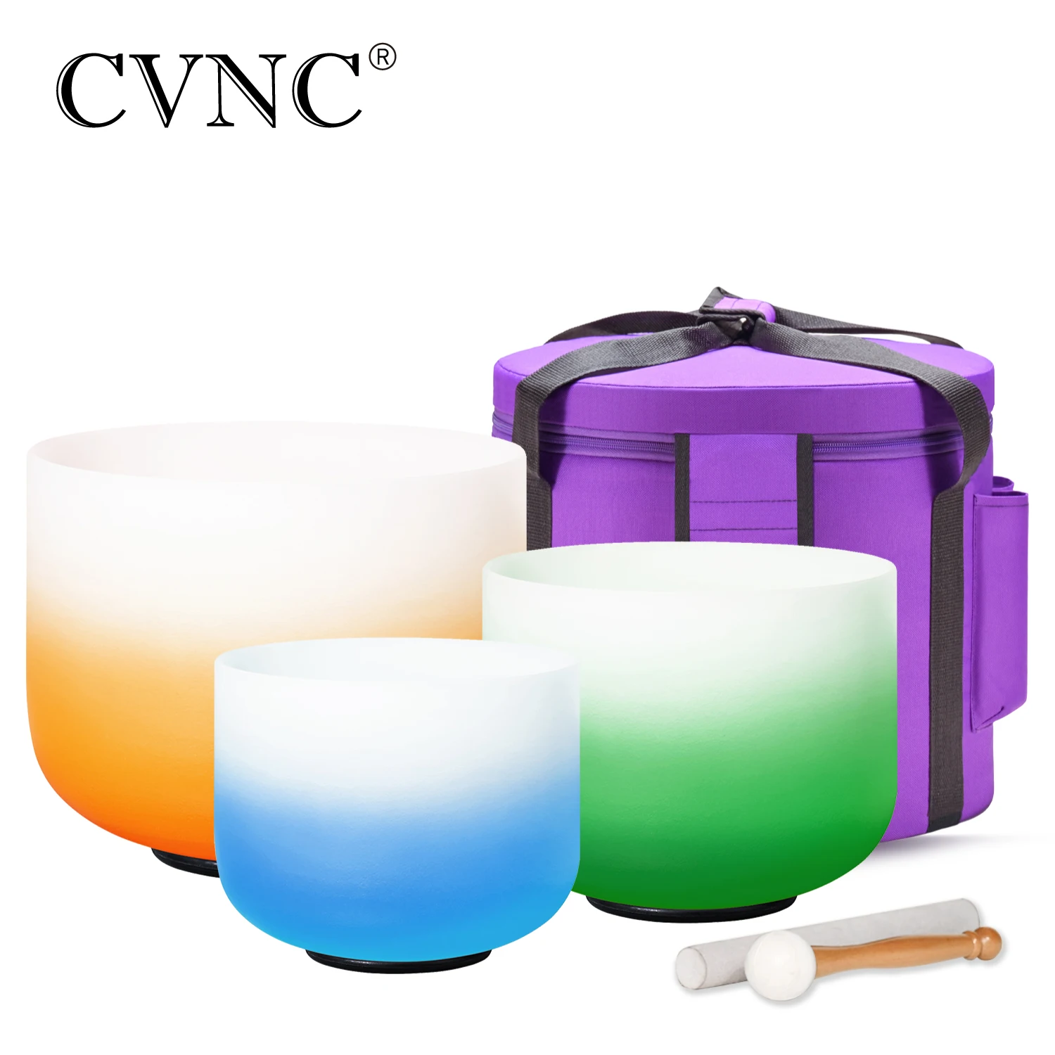 CVNC 7"A 9"F 11"D Gradient Frosted Quartz Crystal Singing Bowls Chakra Set of 3pcs for Sound Healing and Meditation with Bag
CVNC 7"A 9"F 11"D Gradient Frosted Quartz Crystal Singing Bowls Chakra Set of 3pcs for Sound Healing and Meditation with Bag