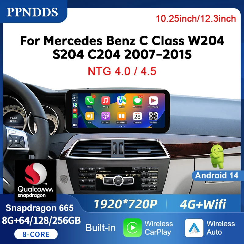 PPNDDS Android 14 Car Carplay Screen Radio For Mercedes Benz C Class W204 S204 C204 2007-2015 Car Intelligent Systems Navigation
PPNDDS Android 14 Car Carplay Screen Radio For Mercedes Benz C Class W204 S204 C204 2007-2015 Car Intelligent Systems Navigation