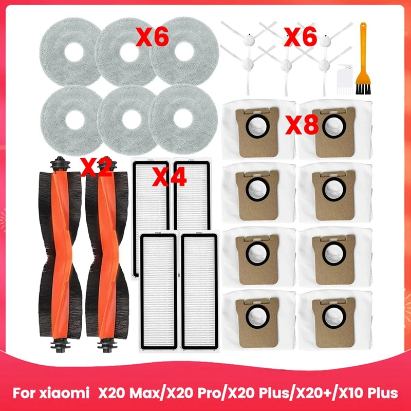 Для Xiaomi X20 Max, X20 Pro, X20 Plus, X20+, X10 Plus Детали робота-пылесоса Основная боковая щетка HEPA-фильтр Швабра Тканевые мешки для пыли
Для Xiaomi X20 Max, X20 Pro, X20 Plus, X20+, X10 Plus Детали робота-пылесоса Основная боковая щетка HEPA-фильтр Швабра Тканевые мешки для пыли