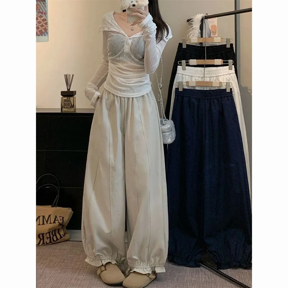 High-Waisted Loose Slimming Versatile Wide-Leg Bloomers Harajuku Spring Autumn New Nine-Point Bud Casual Pants Women Trousers
High-Waisted Loose Slimming Versatile Wide-Leg Bloomers Harajuku Spring Autumn New Nine-Point Bud Casual Pants Women Trousers