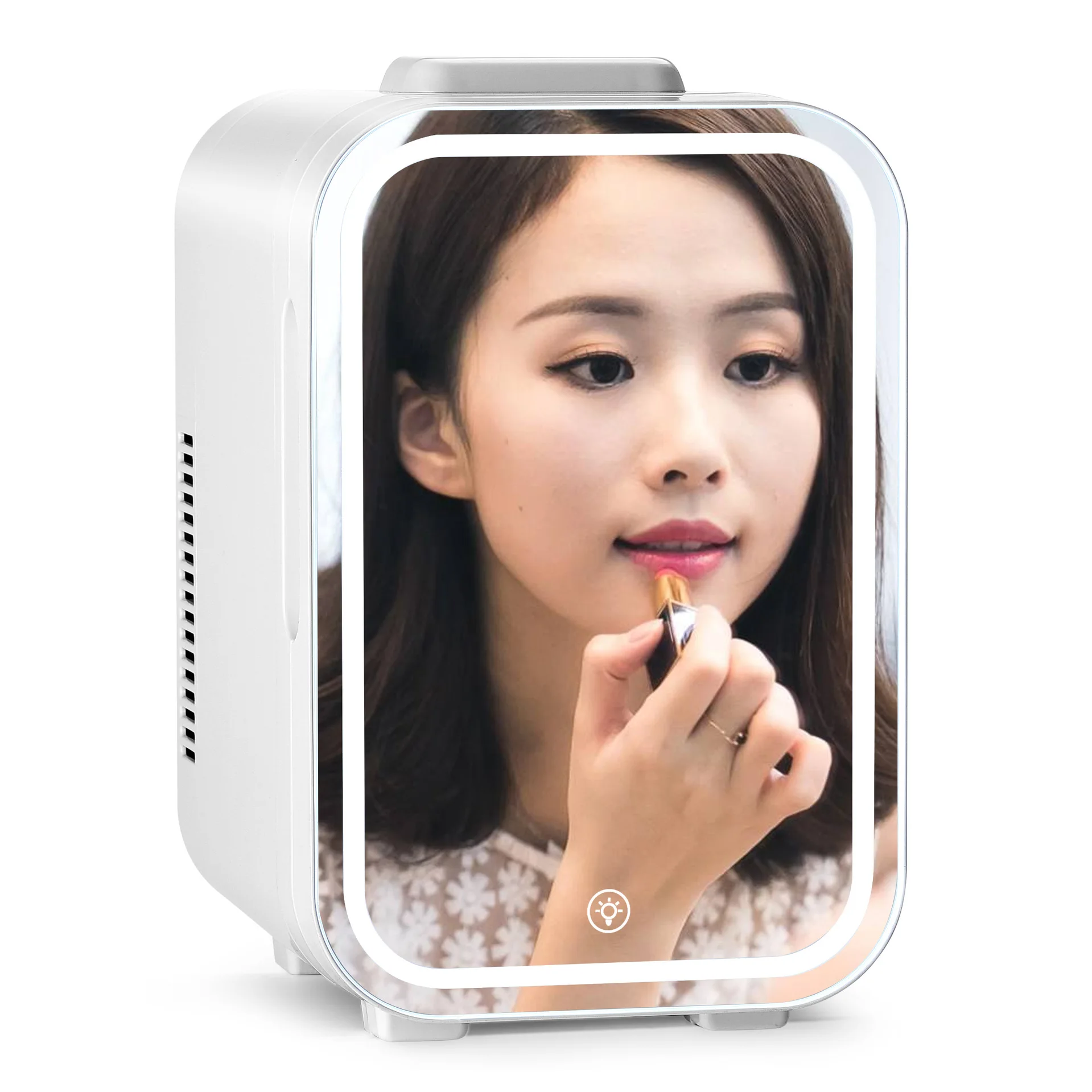 8L mirror beauty mini refrigerator with LED lights Mini skincare cosmetics car
8L mirror beauty mini refrigerator with LED lights Mini skincare cosmetics car
