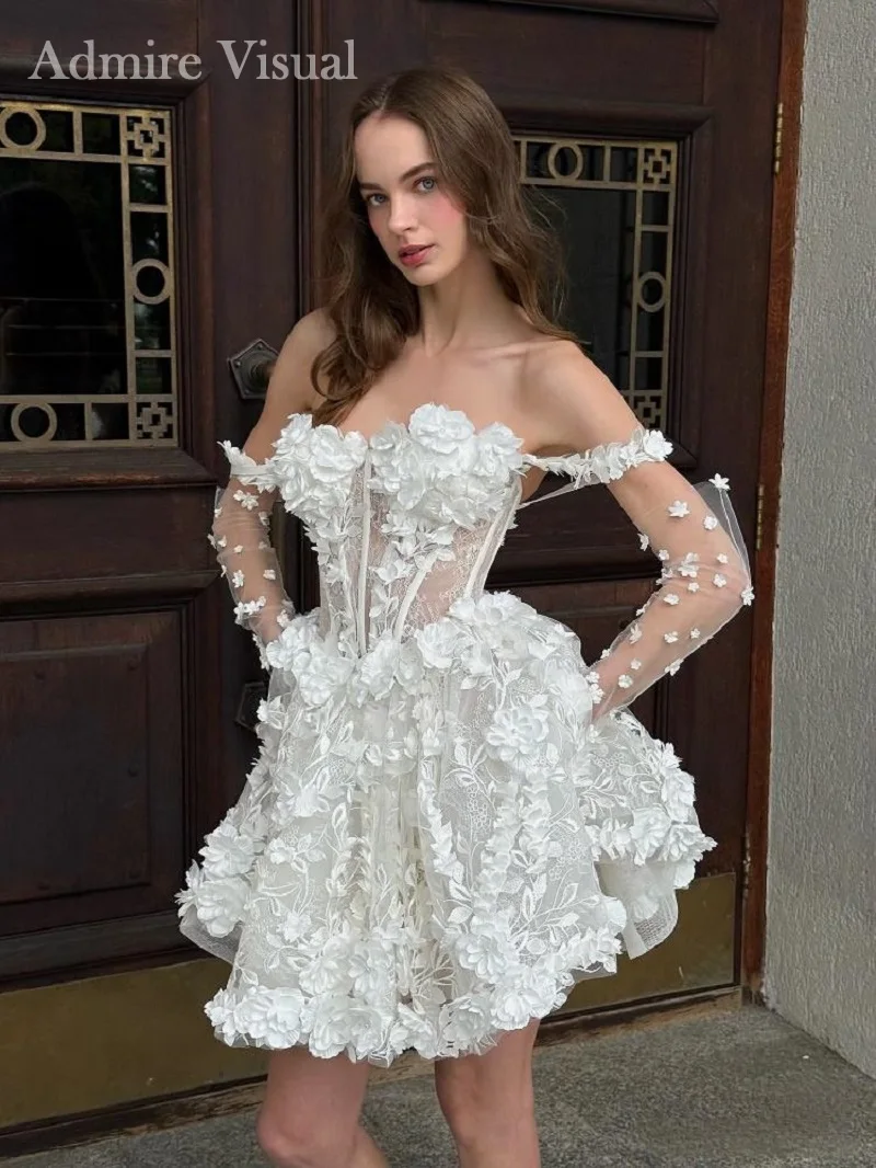 Admire Visual Wedding Dress Mini A-Line Lace Strapless With 3D Flowers Customized Bride Gown Vestidos De Novias
Admire Visual Wedding Dress Mini A-Line Lace Strapless With 3D Flowers Customized Bride Gown Vestidos De Novias