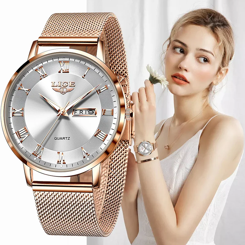 LIGE Sports Woman Watch Fashion Waterproof Steel Strap Women's Quartz Watches Luminous Calendar Wristwatch For Women Reloj Mujer
LIGE Sports Woman Watch Fashion Waterproof Steel Strap Women's Quartz Watches Luminous Calendar Wristwatch For Women Reloj Mujer