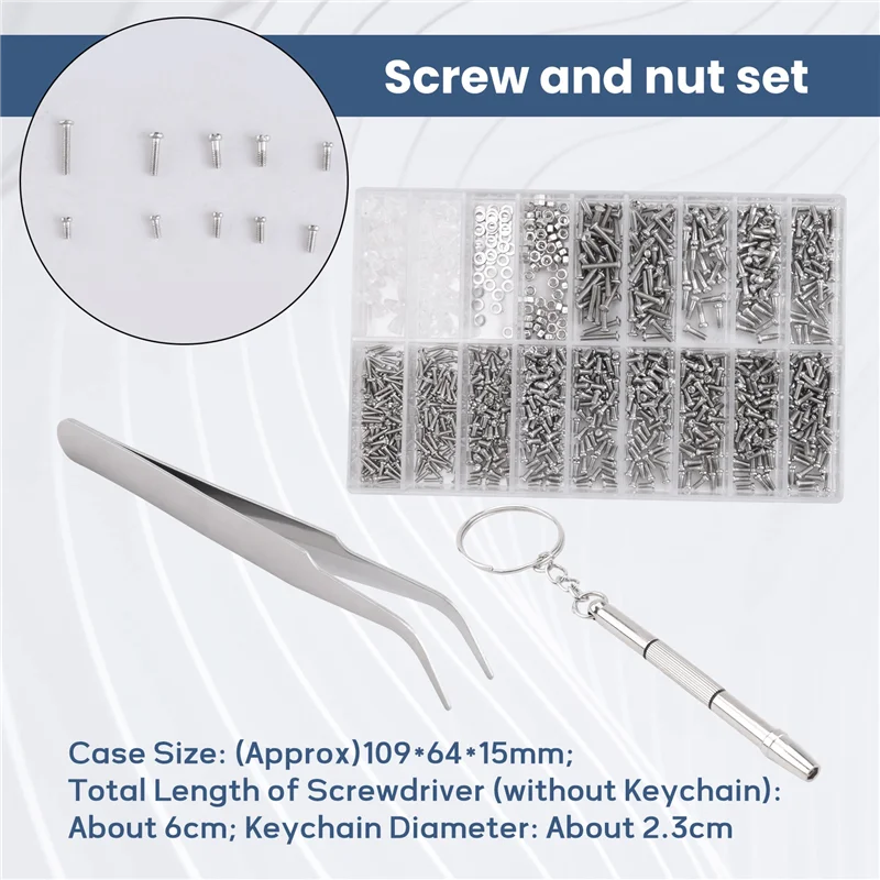 B17B 1000 Pcs Glasses Screws Nut Assortment + 1 Pc Screwdriver + 1 Pc Tweezers, Glasses Repair Kit Screws For Glasses Optical Re 
B17B 1000 Pcs Glasses Screws Nut Assortment + 1 Pc Screwdriver + 1 Pc Tweezers, Glasses Repair Kit Screws For Glasses Optical Re