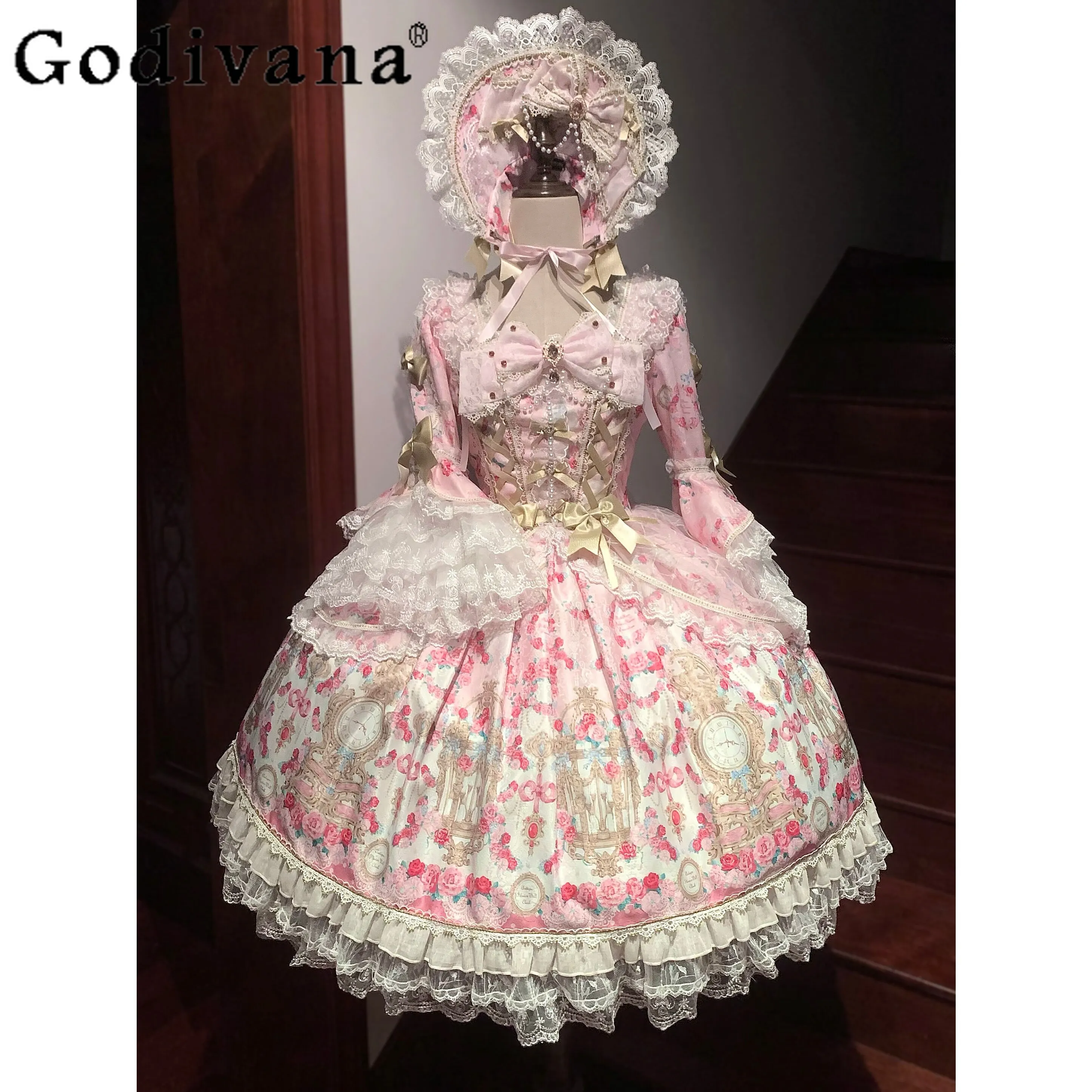 Original Design Lolita Pink Dresses Op Women's Spring Summer New Sweet Elegant Bow Lace Ji Sleeve Birthday Dress Princess Dress
Original Design Lolita Pink Dresses Op Women's Spring Summer New Sweet Elegant Bow Lace Ji Sleeve Birthday Dress Princess Dress