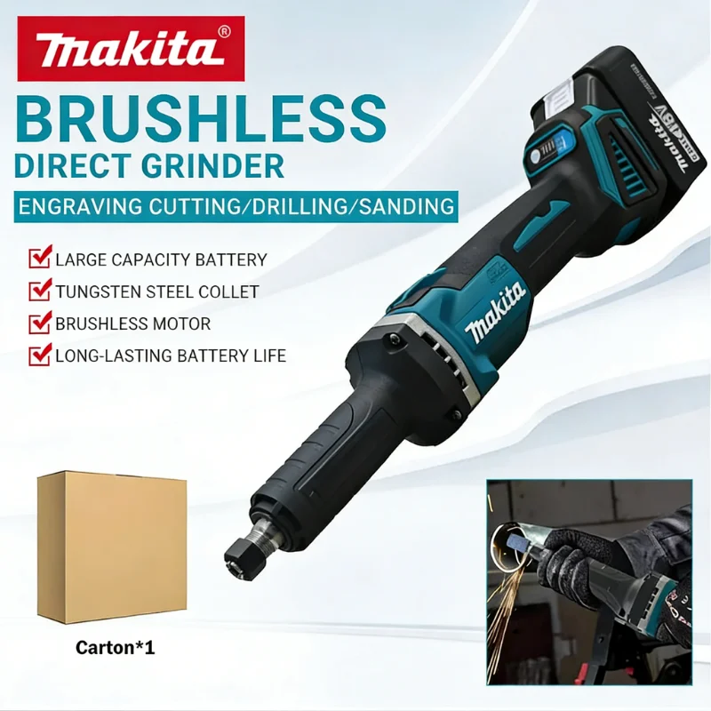 Бесщеточная угловая шлифовальная машина Makita 18В, 4 скорости, для полировки и гравировки, роторный электрический инструмент, беспроводной ручной шлифовальный инструмент
Бесщеточная угловая шлифовальная машина Makita 18В, 4 скорости, для полировки и гравировки, роторный электрический инструмент, беспроводной ручной шлифовальный инструмент