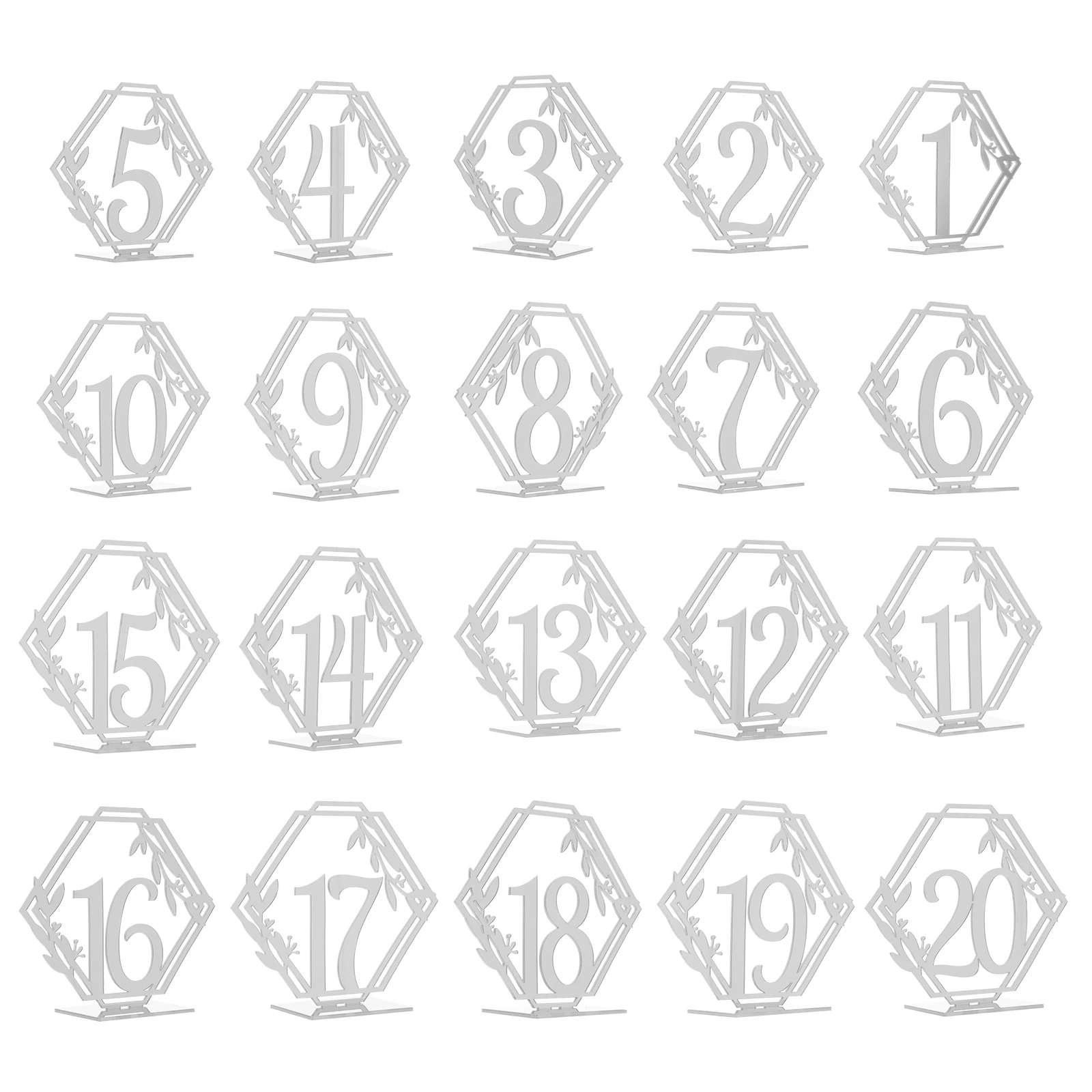 20 Pcs Table Number Signs Acrylic Numbers for Wedding Banquet Reusable Seats Marker Elegant Table Cards
20 Pcs Table Number Signs Acrylic Numbers for Wedding Banquet Reusable Seats Marker Elegant Table Cards
