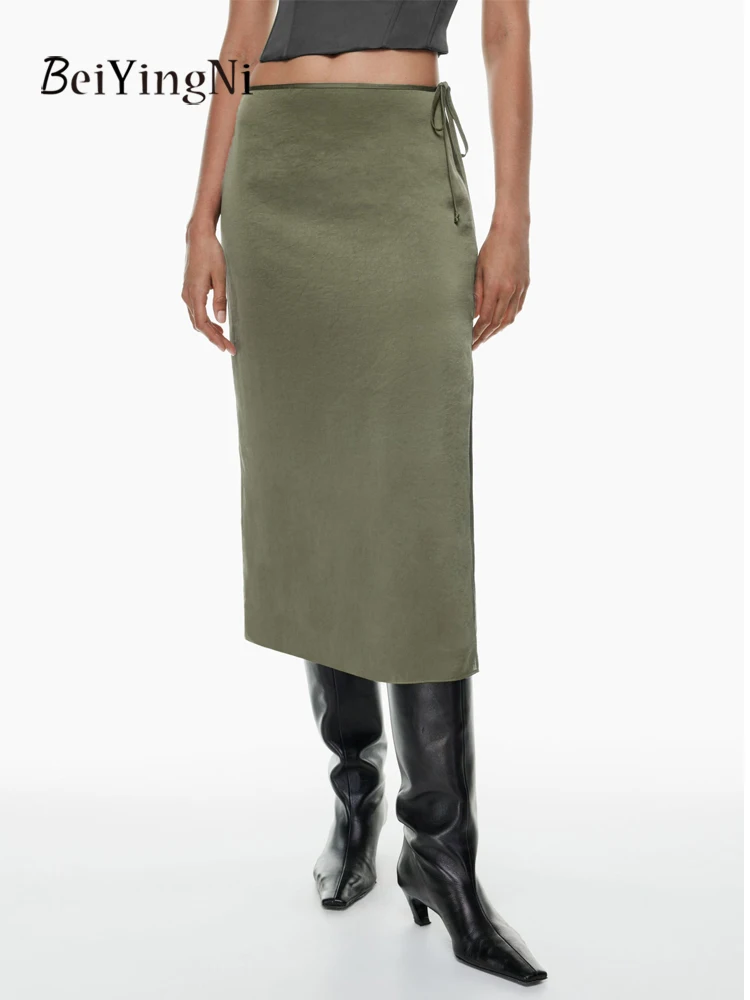 Beiyingni 2025, модная женская юбка, простая женская прямая юбка на шнуровке с высокой талией и разрезом, тонкая мягкая сексуальная атласная длинная юбка трапециевидной формы
Beiyingni 2025, модная женская юбка, простая женская прямая юбка на шнуровке с высокой талией и разрезом, тонкая мягкая сексуальная атласная длинная юбка трапециевидной формы