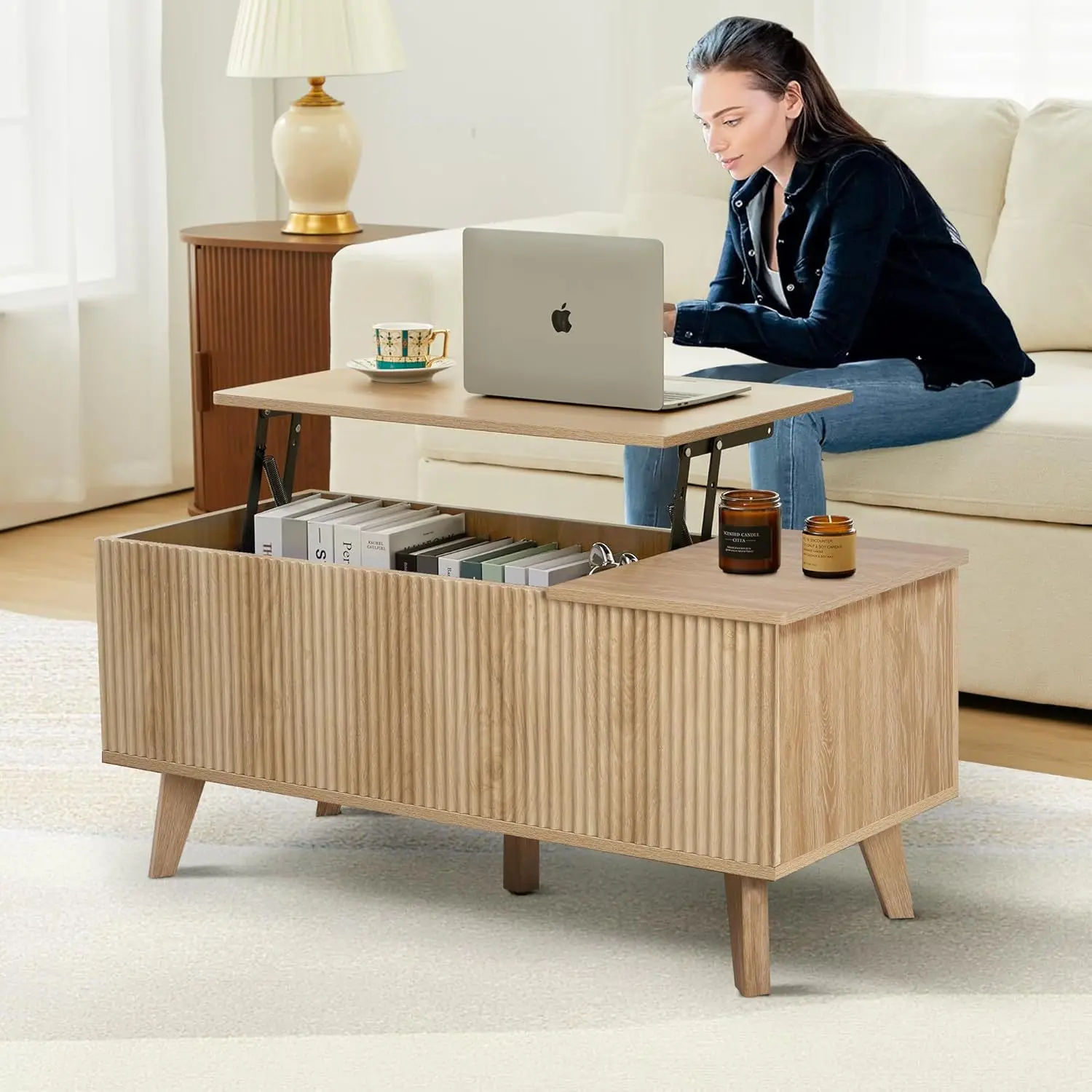 Multifunctional living room folding coffee table household floor storage storage table liftable
Multifunctional living room folding coffee table household floor storage storage table liftable