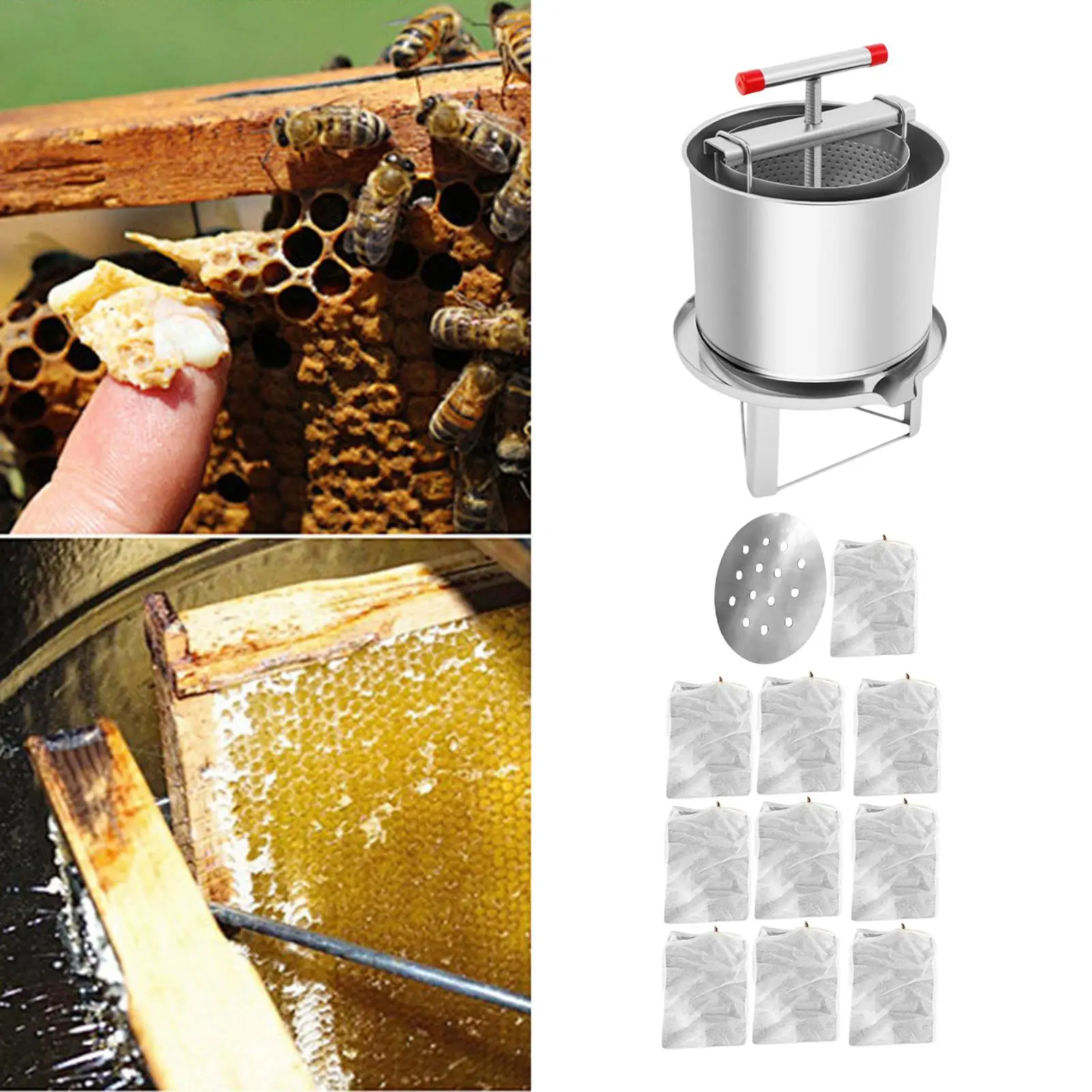 Honey Press Machine T Shaped Handle Sturdy Home Farms Multifunctional Extraction Fruit Juice Making Equipment Manual Presser
Honey Press Machine T Shaped Handle Sturdy Home Farms Multifunctional Extraction Fruit Juice Making Equipment Manual Presser