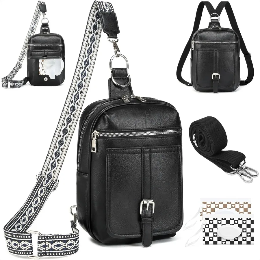 Sling Bag Crossbody Backpack 2 in 1 Leather Cross Body Bag Fanny Pack with 2 Removable Straps
Sling Bag Crossbody Backpack 2 in 1 Leather Cross Body Bag Fanny Pack with 2 Removable Straps