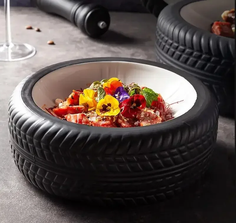 Creative Industrial Style Tire Shape Ceramic Plate Hotel Restaurant Dishes Decoration Serving Plate Home Kitchen Steak Tableware
Creative Industrial Style Tire Shape Ceramic Plate Hotel Restaurant Dishes Decoration Serving Plate Home Kitchen Steak Tableware