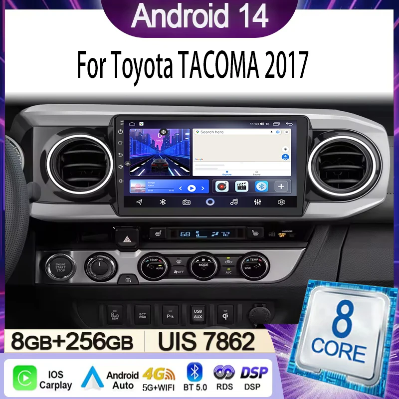 Car Radio For Toyota TACOMA 2017 Multimedia Video Player Navigation Stereo GPS Android 14 wireless Carplay Android Auto DSP WIFI
Car Radio For Toyota TACOMA 2017 Multimedia Video Player Navigation Stereo GPS Android 14 wireless Carplay Android Auto DSP WIFI