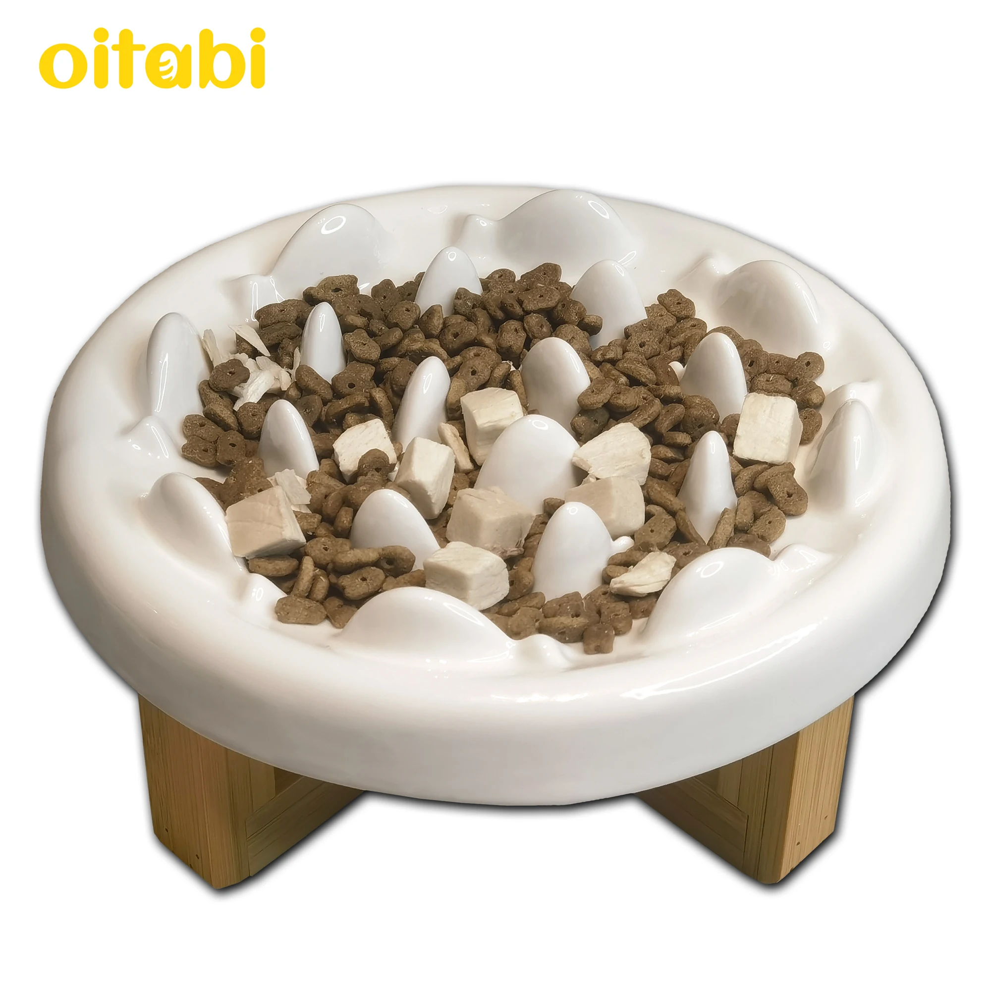 Oitabi Ceramic Cat Dog Slow Feeder Bowl with Stand Elevated Pet Bowl for Cats Slow Eating Design
Oitabi Ceramic Cat Dog Slow Feeder Bowl with Stand Elevated Pet Bowl for Cats Slow Eating Design