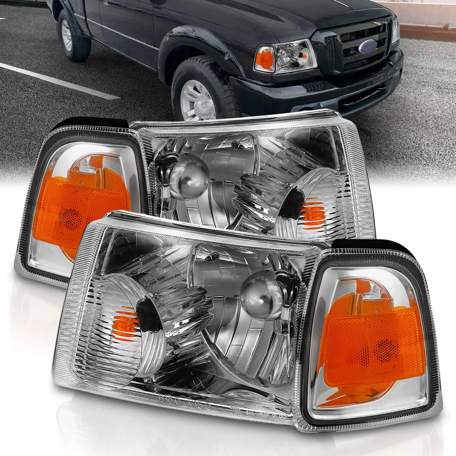 Для 2001-2011 Ford Ranger Pickup Truck Chrome Factory OE Style Сменные фары в сборе Угловой фонарь Комбинированный комплект - водитель и
Для 2001-2011 Ford Ranger Pickup Truck Chrome Factory OE Style Сменные фары в сборе Угловой фонарь Комбинированный комплект - водитель и