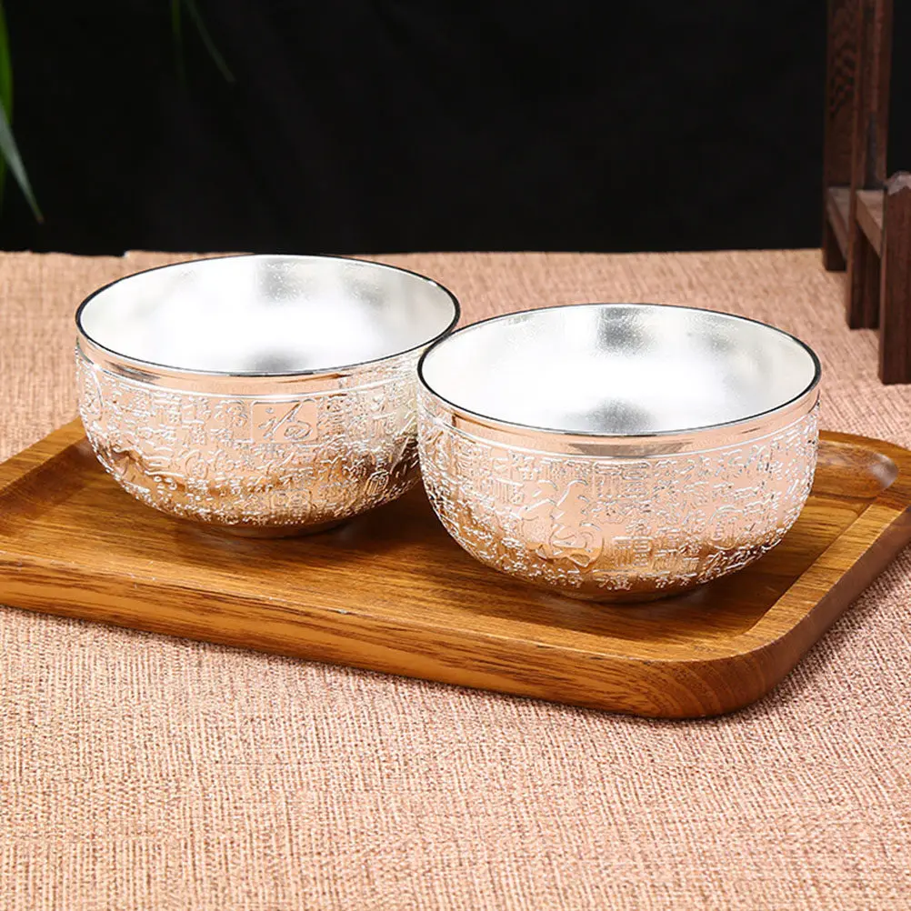 Silver Tone Hand Carved Metal Bowl Household Kitchen Tableware for Hot Cold Meals Soup Pasta Cereal Fruit Dessert Creative
Silver Tone Hand Carved Metal Bowl Household Kitchen Tableware for Hot Cold Meals Soup Pasta Cereal Fruit Dessert Creative