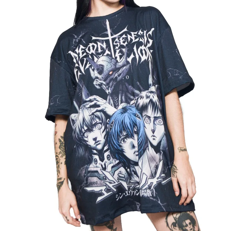 Мужская футболка оверсайз в готическом стиле с принтом Evangelion Shinji Asuka Rei, дизайн Neon Genesis Anime Unit-01, повседневная уличная одежда для фанатов
Мужская футболка оверсайз в готическом стиле с принтом Evangelion Shinji Asuka Rei, дизайн Neon Genesis Anime Unit-01, повседневная уличная одежда для фанатов