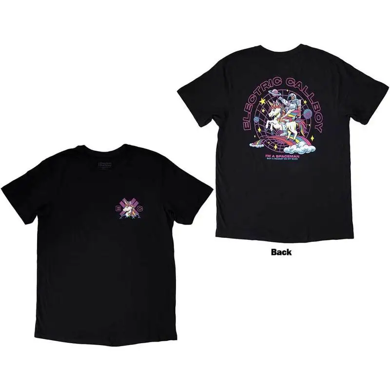 Электрическая футболка Callboy с принтом на спине космонавта и единорога, большая
Электрическая футболка Callboy с принтом на спине космонавта и единорога, большая