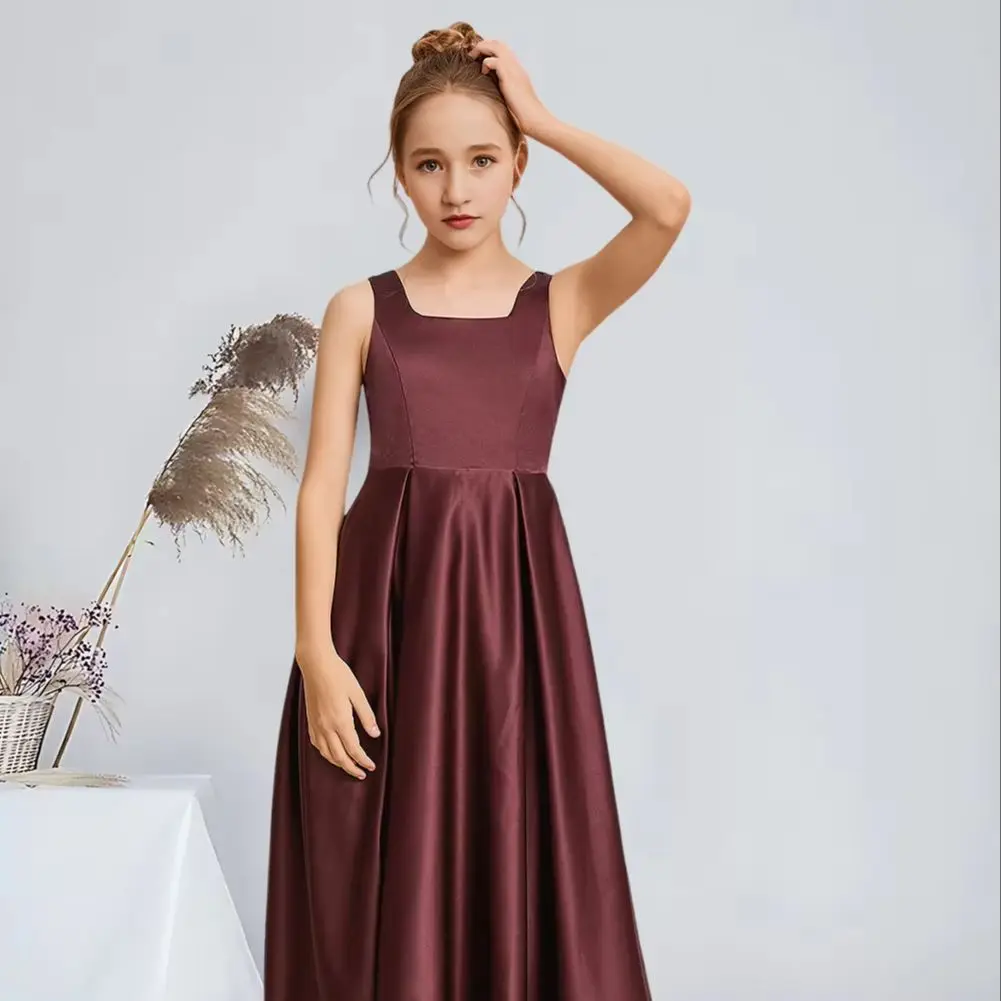 VCA Kids A-Line Square Floor-Length Satin Junior Bridesmaid Dress Cabernet Kids Flower Girl Dresses Party Wedding Kids Dance
VCA Kids A-Line Square Floor-Length Satin Junior Bridesmaid Dress Cabernet Kids Flower Girl Dresses Party Wedding Kids Dance