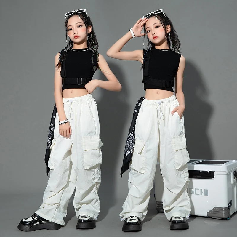 Girls Groups Jazz Dance Clothes Sleeveless Vest Cargo Pants Suit Hip-hop Outfit Catwalk Show Clothing Practice Wear DQL10334
Girls Groups Jazz Dance Clothes Sleeveless Vest Cargo Pants Suit Hip-hop Outfit Catwalk Show Clothing Practice Wear DQL10334