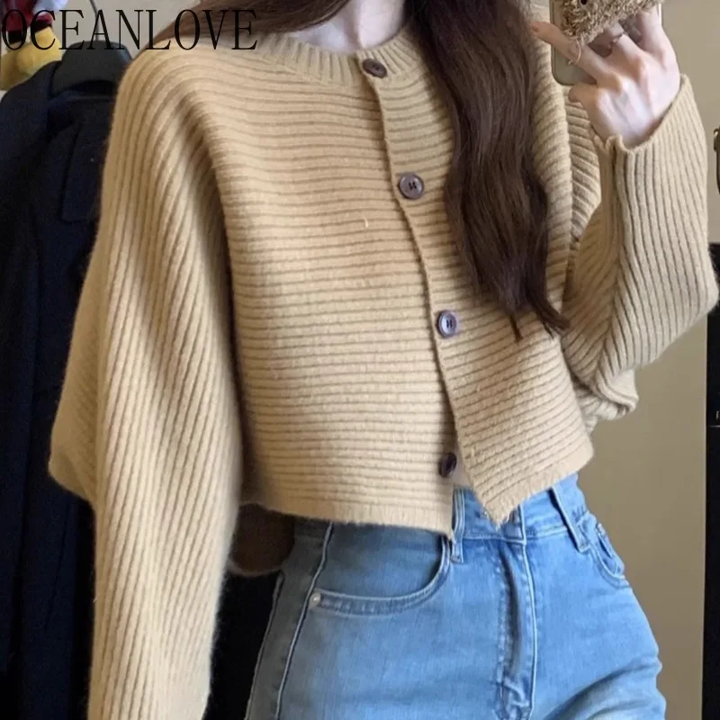 OCEANLOVE Batwing Sleeve Short Cardigans Solid Autumn Winter Loose Woman Sweaters Korean Fashion Vintage Sueter Mujer
OCEANLOVE Batwing Sleeve Short Cardigans Solid Autumn Winter Loose Woman Sweaters Korean Fashion Vintage Sueter Mujer
