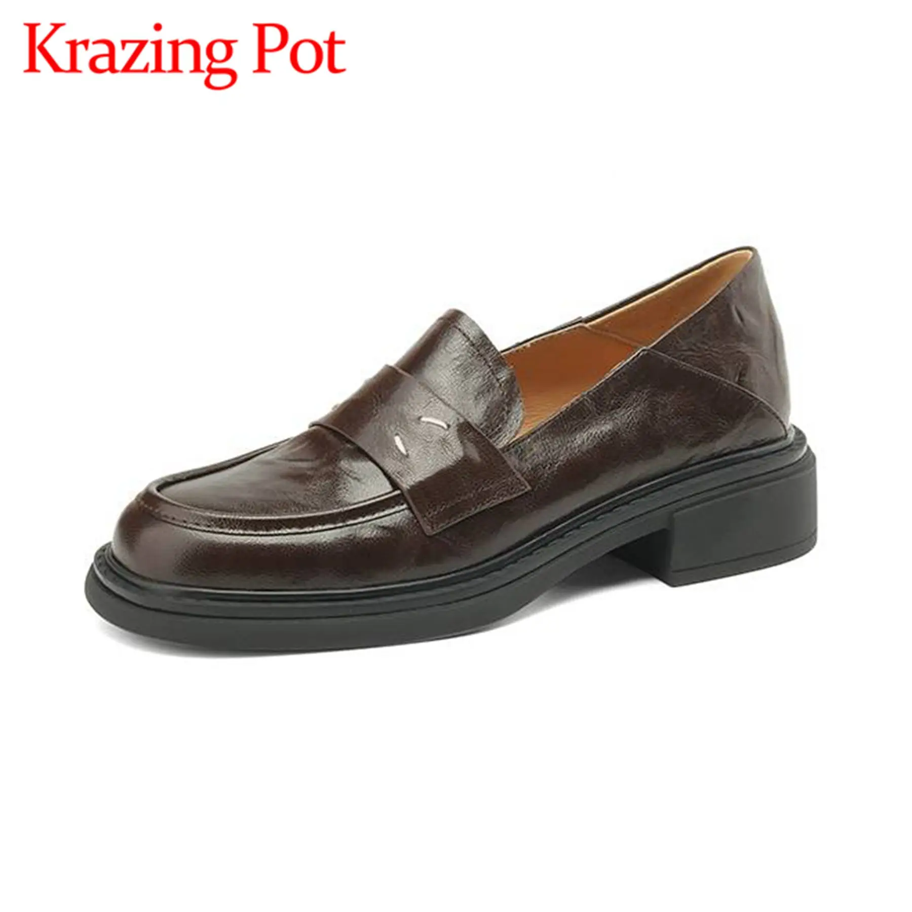 Krazing Pot Sheep Leather Low Heels Spring Slip On Round Toe Brogues Women British School Plus Size 42 Mature Lady Leisure Pumps
Krazing Pot Sheep Leather Low Heels Spring Slip On Round Toe Brogues Women British School Plus Size 42 Mature Lady Leisure Pumps