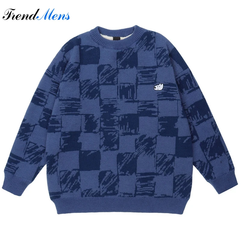 Graffiti Plaid Round Neck Long Sleeve Sweater Men's Fashion Casual Loose Pullover Couple Campus Style Comfortable Knitwear
Graffiti Plaid Round Neck Long Sleeve Sweater Men's Fashion Casual Loose Pullover Couple Campus Style Comfortable Knitwear