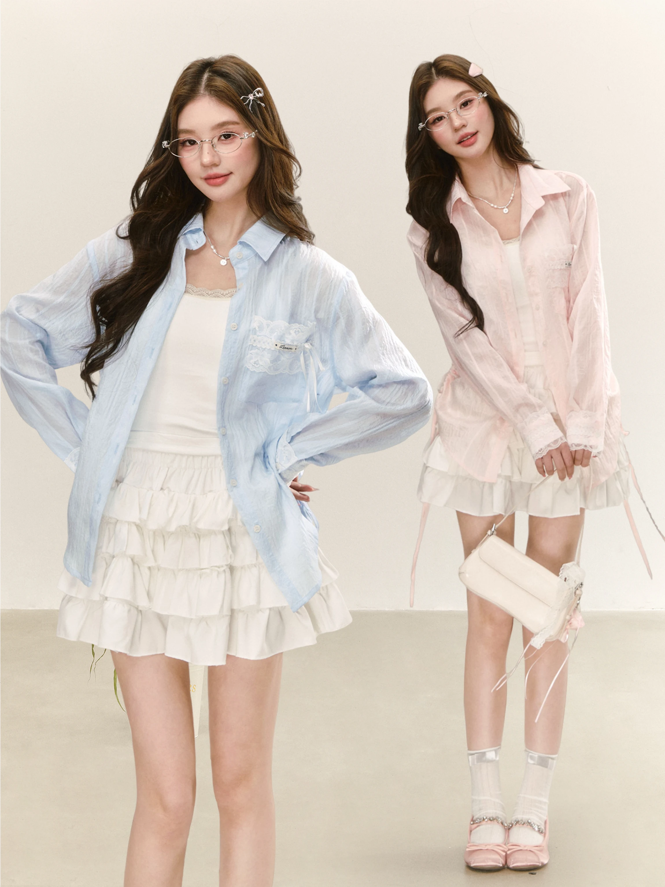 Lennea Spring Girl Style Lace Splicing Long Sleeve Loose Sun Protection Thin Outerwear Casual Versatile Women's Shirt
Lennea Spring Girl Style Lace Splicing Long Sleeve Loose Sun Protection Thin Outerwear Casual Versatile Women's Shirt