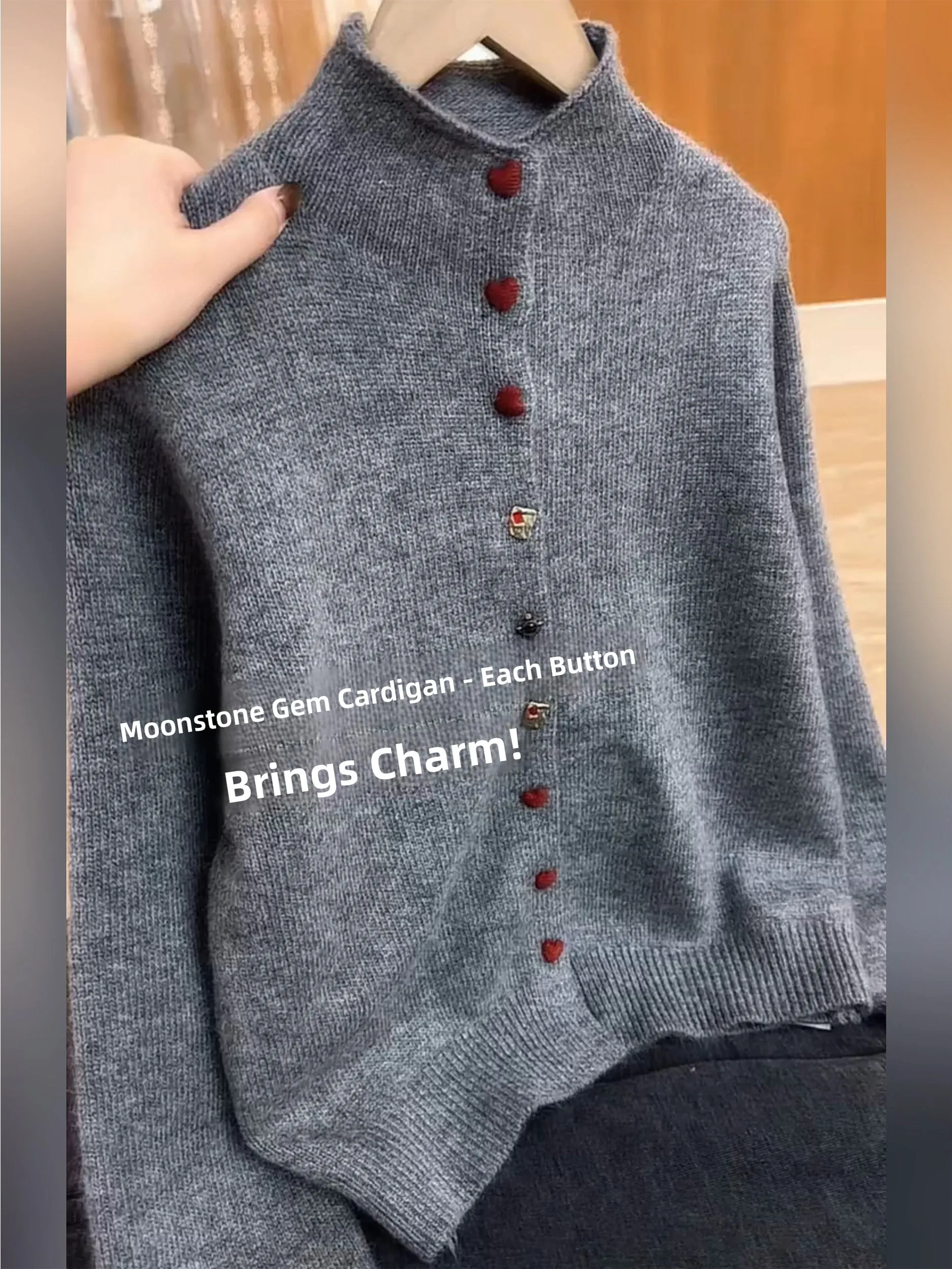 Elegant High Collar Button up Knitted Cardigan Women's Long Sleeve Grey Versatile Commute Sweater Jacket Soft Knitwear
Elegant High Collar Button up Knitted Cardigan Women's Long Sleeve Grey Versatile Commute Sweater Jacket Soft Knitwear