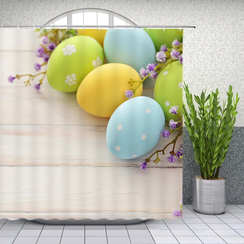 Easter Shower Curtains Colored Egg Flowers Green Plant Bathroom Decor Waterproof Polyester Home Bathtub Curtain Set With Hooks
Easter Shower Curtains Colored Egg Flowers Green Plant Bathroom Decor Waterproof Polyester Home Bathtub Curtain Set With Hooks