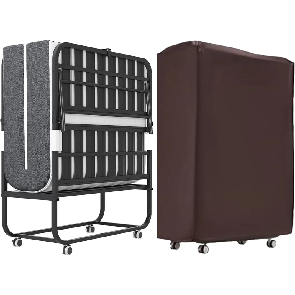 Folding Bed with Mattress for Adults,75x38 Portable Twin Roll Away Beds with Wheels,5 Thick Memory Foam Mattress Foldable Bed fo 
Folding Bed with Mattress for Adults,75x38 Portable Twin Roll Away Beds with Wheels,5 Thick Memory Foam Mattress Foldable Bed fo
