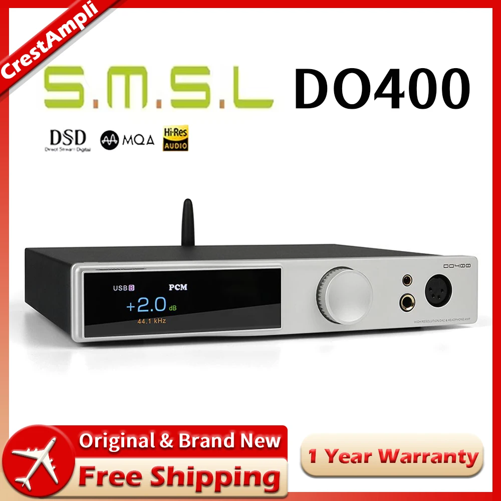 SMSL DO400 Full Balanced Audio Decoder ES9039MSPRO XMOS XU316 DAC PCM32bit/768kHZ DSD512 Bluetooth5.1 MQA-CD Headphone Amplifier
SMSL DO400 Full Balanced Audio Decoder ES9039MSPRO XMOS XU316 DAC PCM32bit/768kHZ DSD512 Bluetooth5.1 MQA-CD Headphone Amplifier