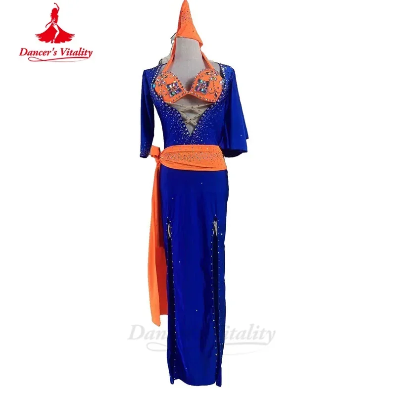 Belly Dance Performance Costume Suit for Women Custom Robe+bra+belt+hip Scarf 4pcs Adult Child Baladi Shaabi Competiton Suit
Belly Dance Performance Costume Suit for Women Custom Robe+bra+belt+hip Scarf 4pcs Adult Child Baladi Shaabi Competiton Suit
