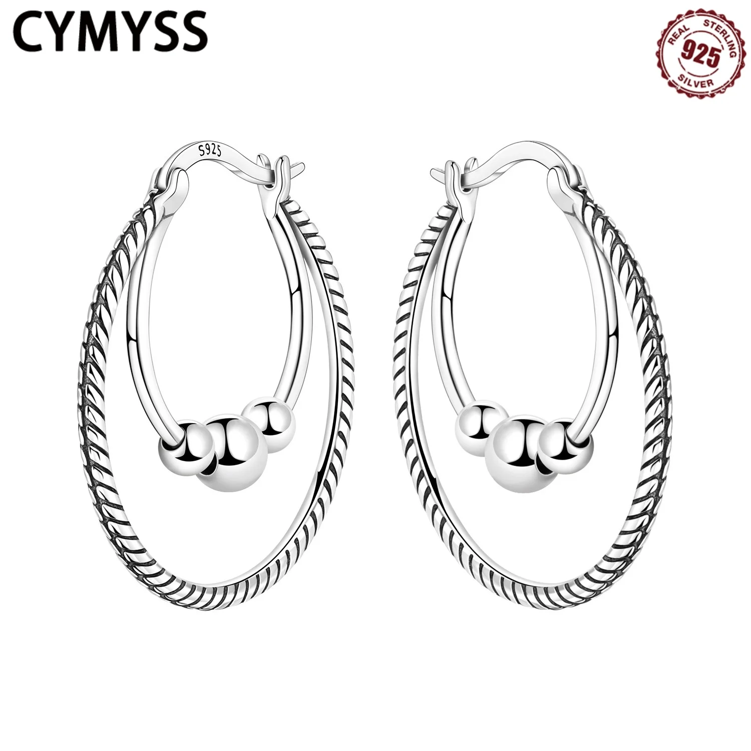 CYMYSS 2025 New S925 Sterling Silver Jewelry Serpentine Double Ear Loops Boutique Birthday Party Gift Original Women's Earrings
CYMYSS 2025 New S925 Sterling Silver Jewelry Serpentine Double Ear Loops Boutique Birthday Party Gift Original Women's Earrings