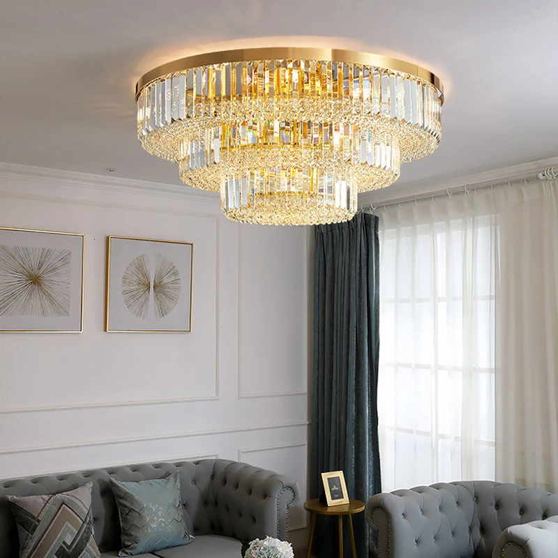 Gold Modern Chandelier For Living Room Multilayer Crystal Ceiling Chandelier Round Bedroom Hanging Lamp Home Decor Lighting
Gold Modern Chandelier For Living Room Multilayer Crystal Ceiling Chandelier Round Bedroom Hanging Lamp Home Decor Lighting