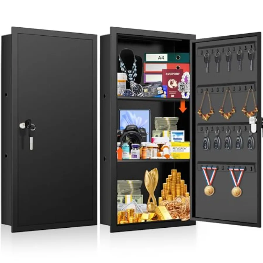 Wall Safes Between the Studs Lockable Hidden Safe Box with Hooks for Keys Jewellery In Wall Safe for Money Medicines Valuables
Wall Safes Between the Studs Lockable Hidden Safe Box with Hooks for Keys Jewellery In Wall Safe for Money Medicines Valuables
