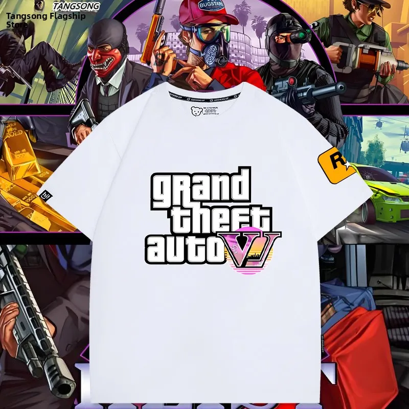 Футболка с тематикой игры GTA6, повседневная, молодежная, летняя, модная, хлопковая, не мнущаяся, с круглым вырезом, базовая модель
Футболка с тематикой игры GTA6, повседневная, молодежная, летняя, модная, хлопковая, не мнущаяся, с круглым вырезом, базовая модель