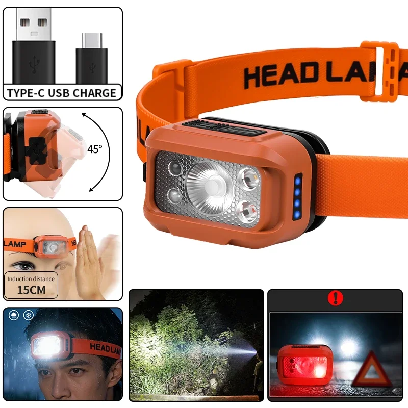 New induction headlight USB charging digital display outdoor lightweight LED headlight
New induction headlight USB charging digital display outdoor lightweight LED headlight