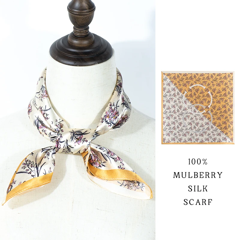 100% Mulberry Silk Scarf 53x53cm Floral Base Color Printed Square Neck Scarf Bandana for Women Elegant Neckerchief
100% Mulberry Silk Scarf 53x53cm Floral Base Color Printed Square Neck Scarf Bandana for Women Elegant Neckerchief