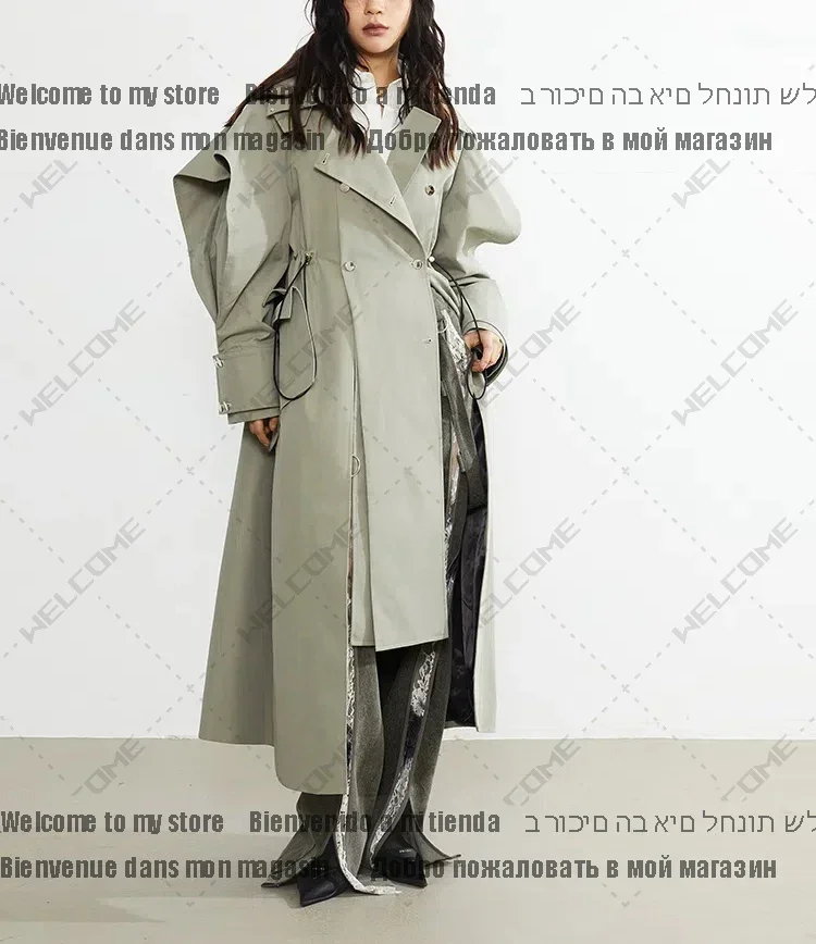 Coat for Women with Drawstring Waist Double Breasted Luxury Designer Clothes Long 1Elegant Chic Trench
Coat for Women with Drawstring Waist Double Breasted Luxury Designer Clothes Long 1Elegant Chic Trench