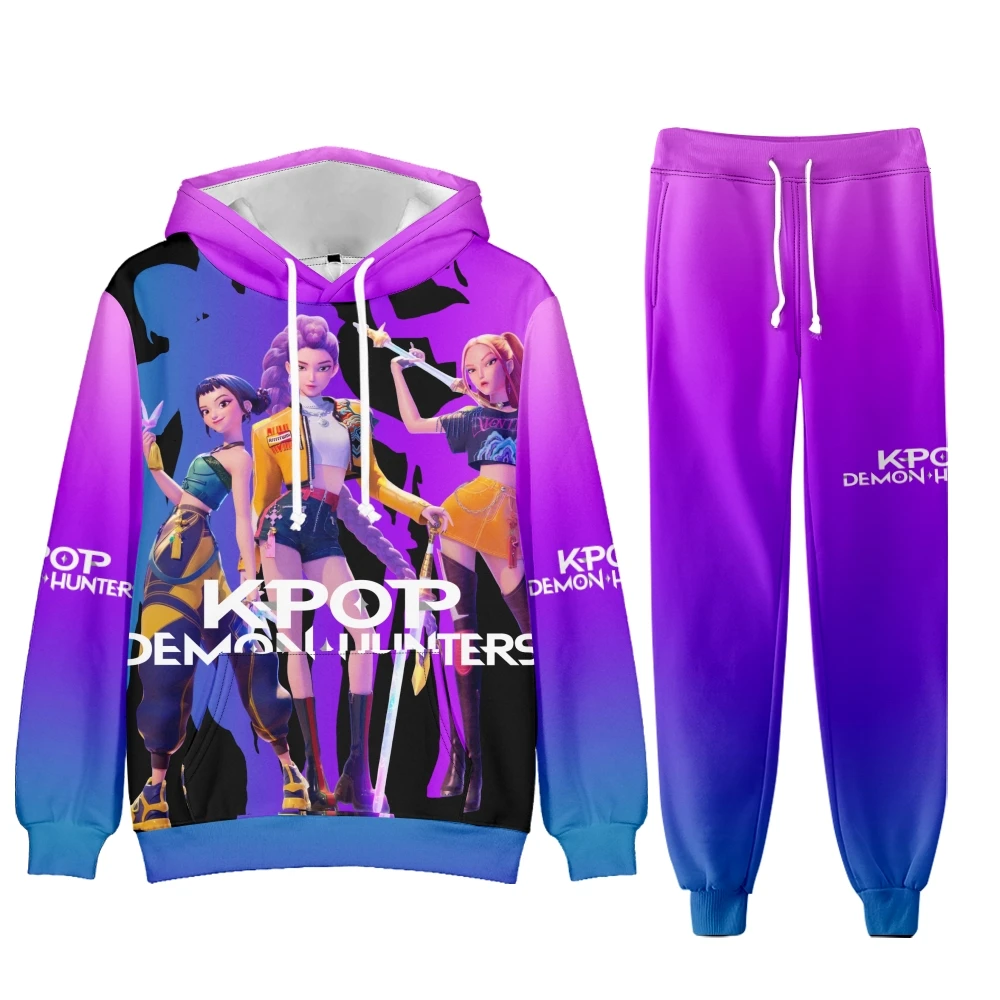 Merch KPop Demon Hunters 2025 Cartoon Movie Hoodie Jogger Pants Two Piece Set Sweatshirts+Sweatpants Men Women 3D Outfit Sets
Merch KPop Demon Hunters 2025 Cartoon Movie Hoodie Jogger Pants Two Piece Set Sweatshirts+Sweatpants Men Women 3D Outfit Sets