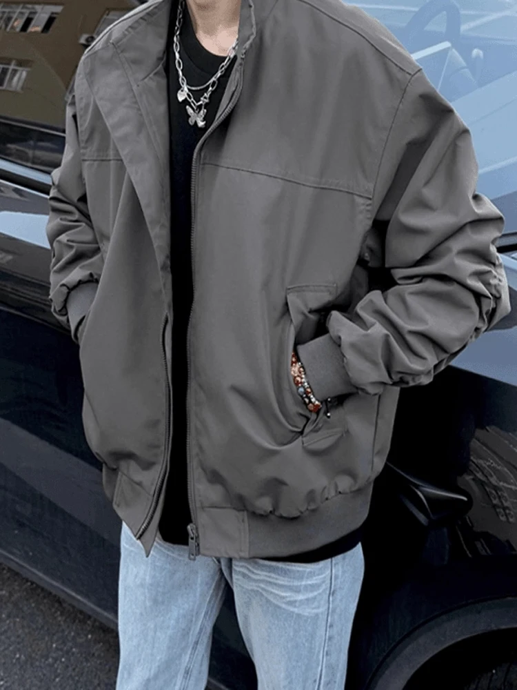 American Sle Stand Collar Flight Jaet Men's Faion Brand ort Workwear Coat Cleanfit Baseball orm Autumn Wear
American Sle Stand Collar Flight Jaet Men's Faion Brand ort Workwear Coat Cleanfit Baseball orm Autumn Wear