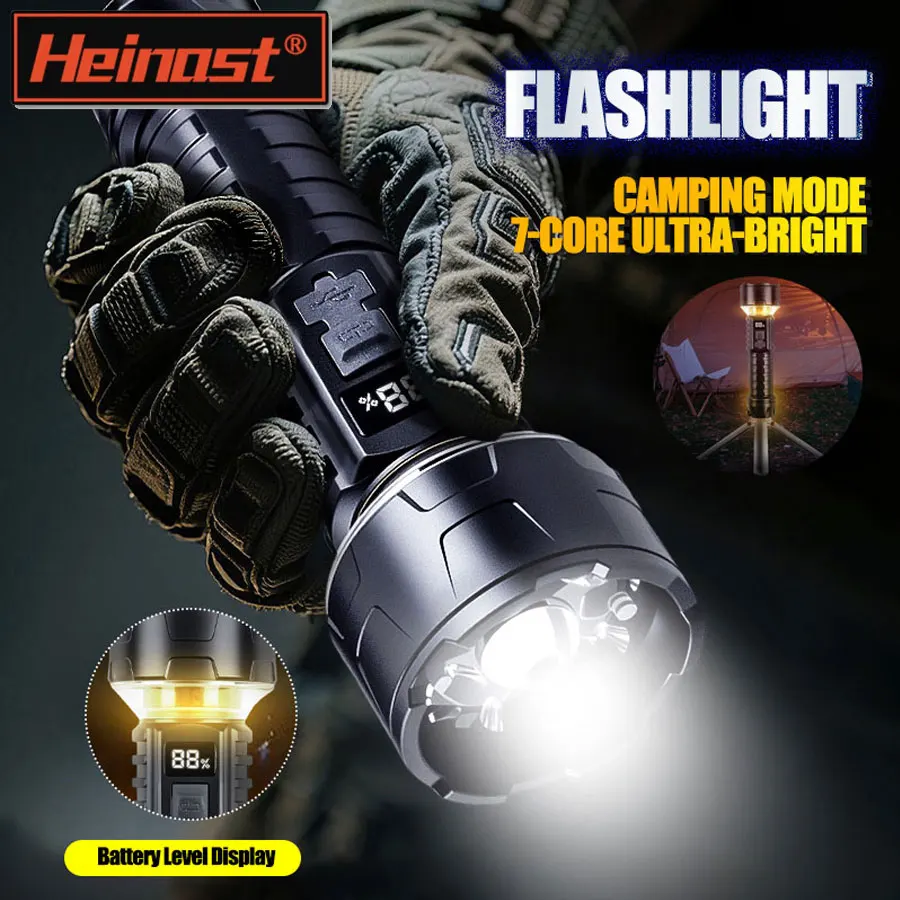 High Power LED Flashlight Powerful TYPE-C Rechargeable COB Flashlight With Power Display Torch For Outdoor Camping Hiking
High Power LED Flashlight Powerful TYPE-C Rechargeable COB Flashlight With Power Display Torch For Outdoor Camping Hiking